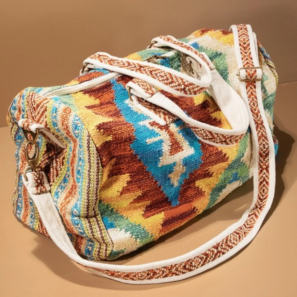 SOLD OUT Colorful Carmel Western Ethnic Handmade Navajo Pattern Large Travel - Picture 3 of 8